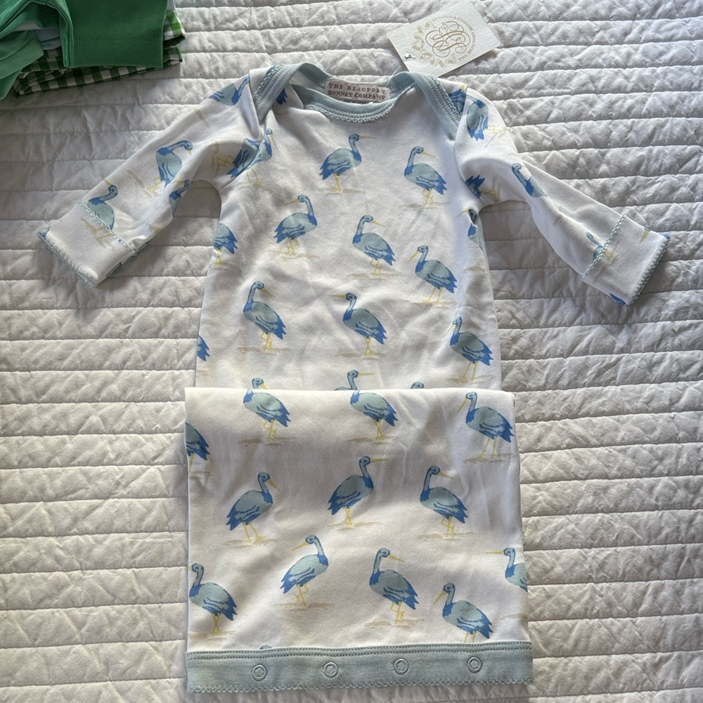 TBBC Gown in Sir Proper Stork with Buckhead Blue